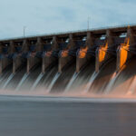 Hydro plant at night