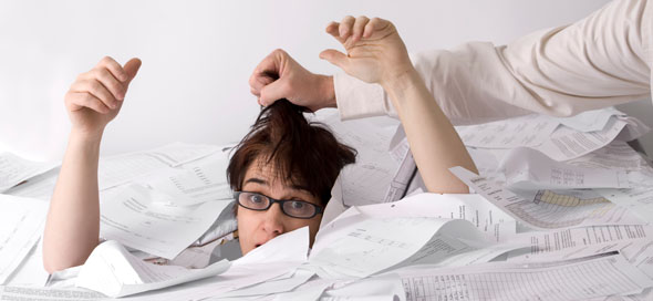 drowning in the paperwork